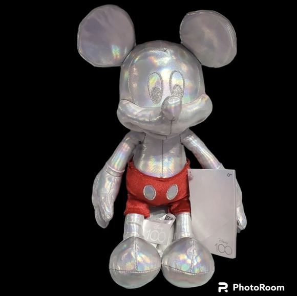 NWT Disney 100 Anniversary Mickey & Minnie Mouse Irridescent Plush Collection - Picture 3 of 6